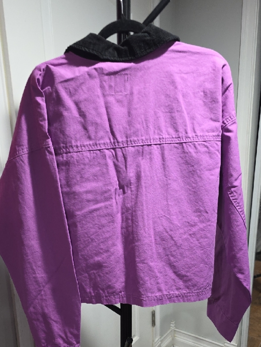 wild fable Purple Cropped Jacket with Black Corduroy Collar - Picture 3 of 3
